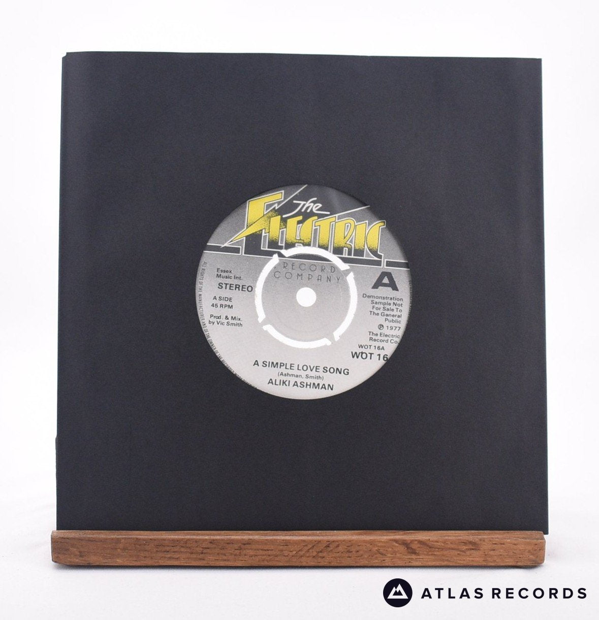 Aliki Ashman - A Simple Love Song - Promo 7" Vinyl Record - VG+