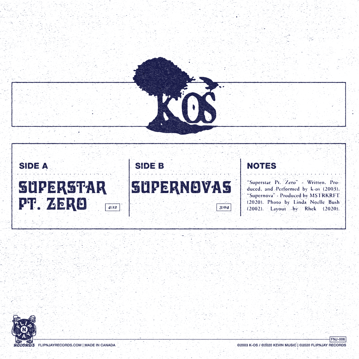 K-OS - Superstar Pt. Zero / Supernovas 7-Inch