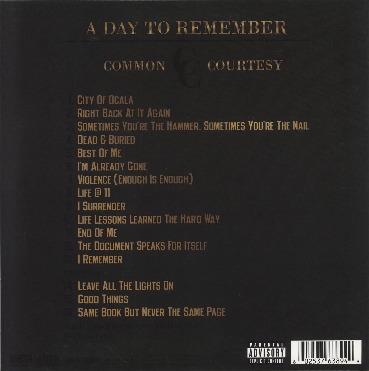 A Day To Remember Common Courtesy - Green / Black Marble Vinyl UK 2-LP vinyl set