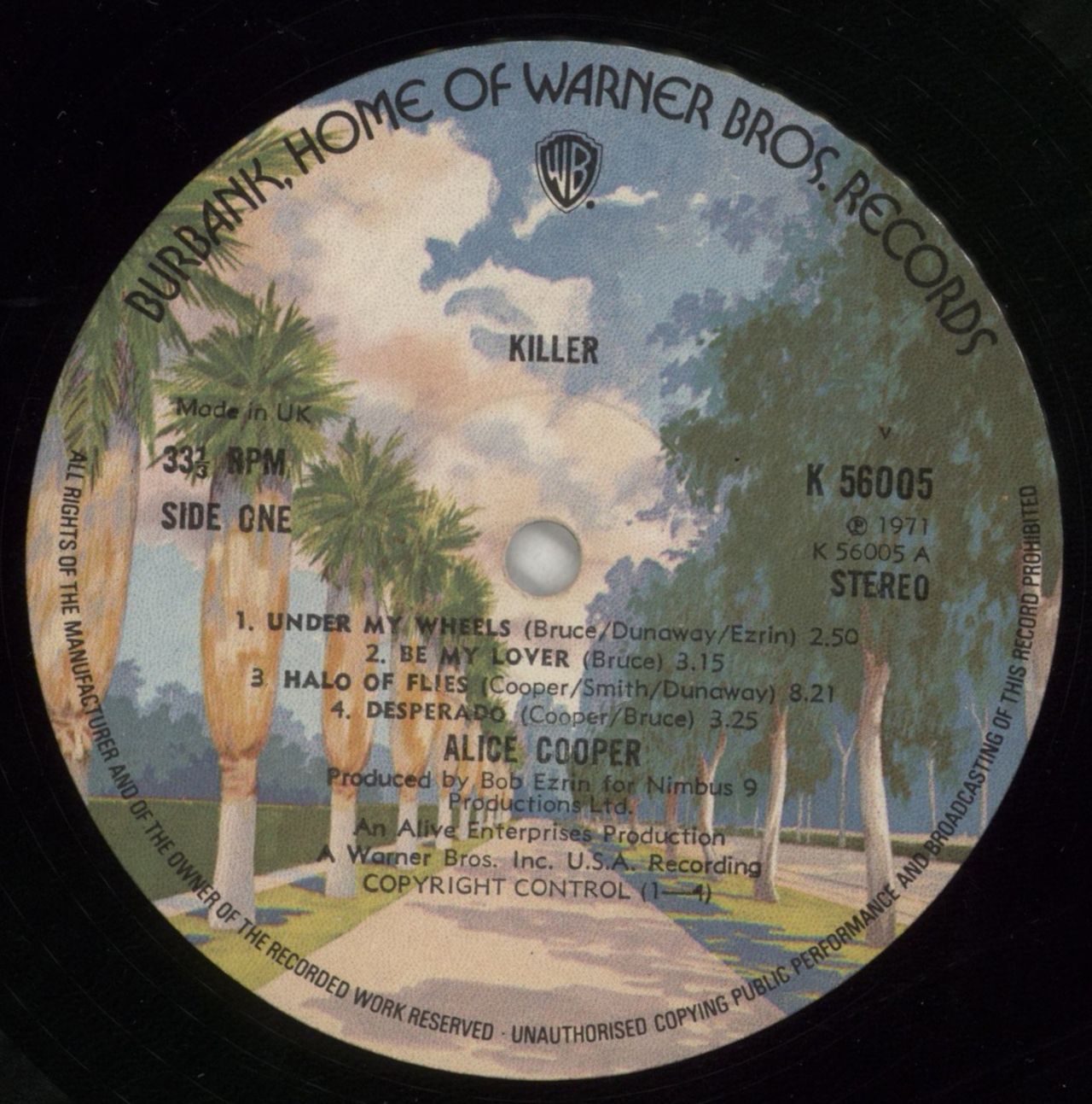 Alice Cooper Killer - Burbank Label UK Vinyl LP