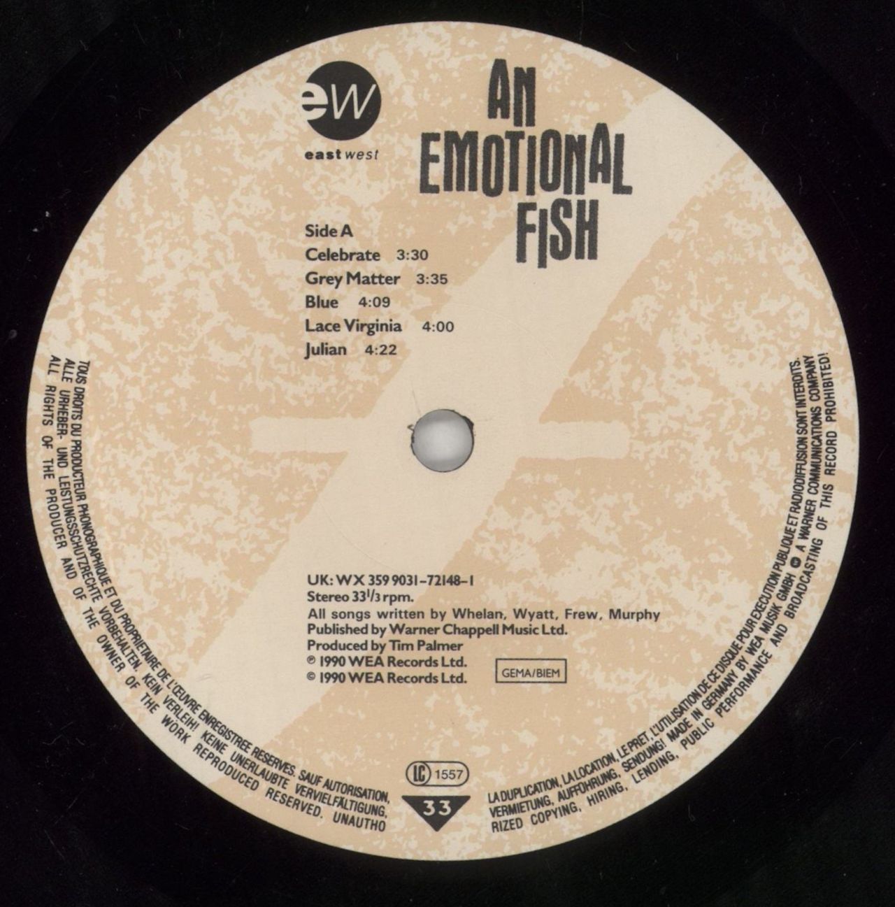 An Emotional Fish An Emotional Fish UK Vinyl LP