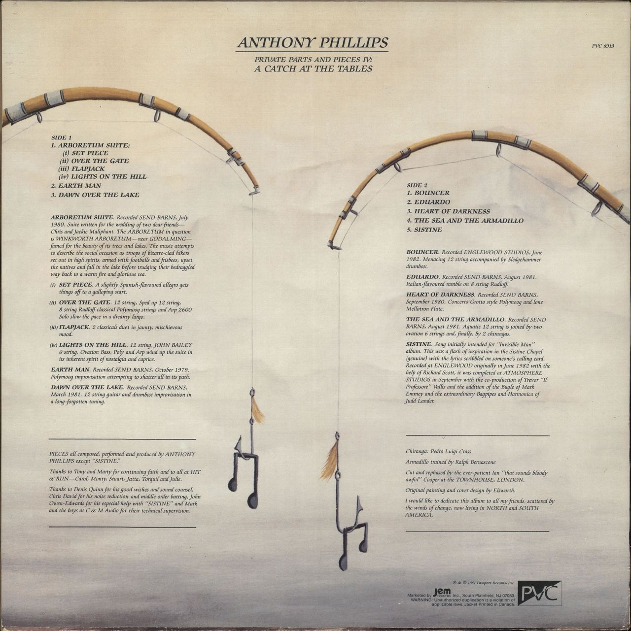 Anthony Phillips Private Parts And Pieces IV: A Catch At The Tables US Vinyl LP