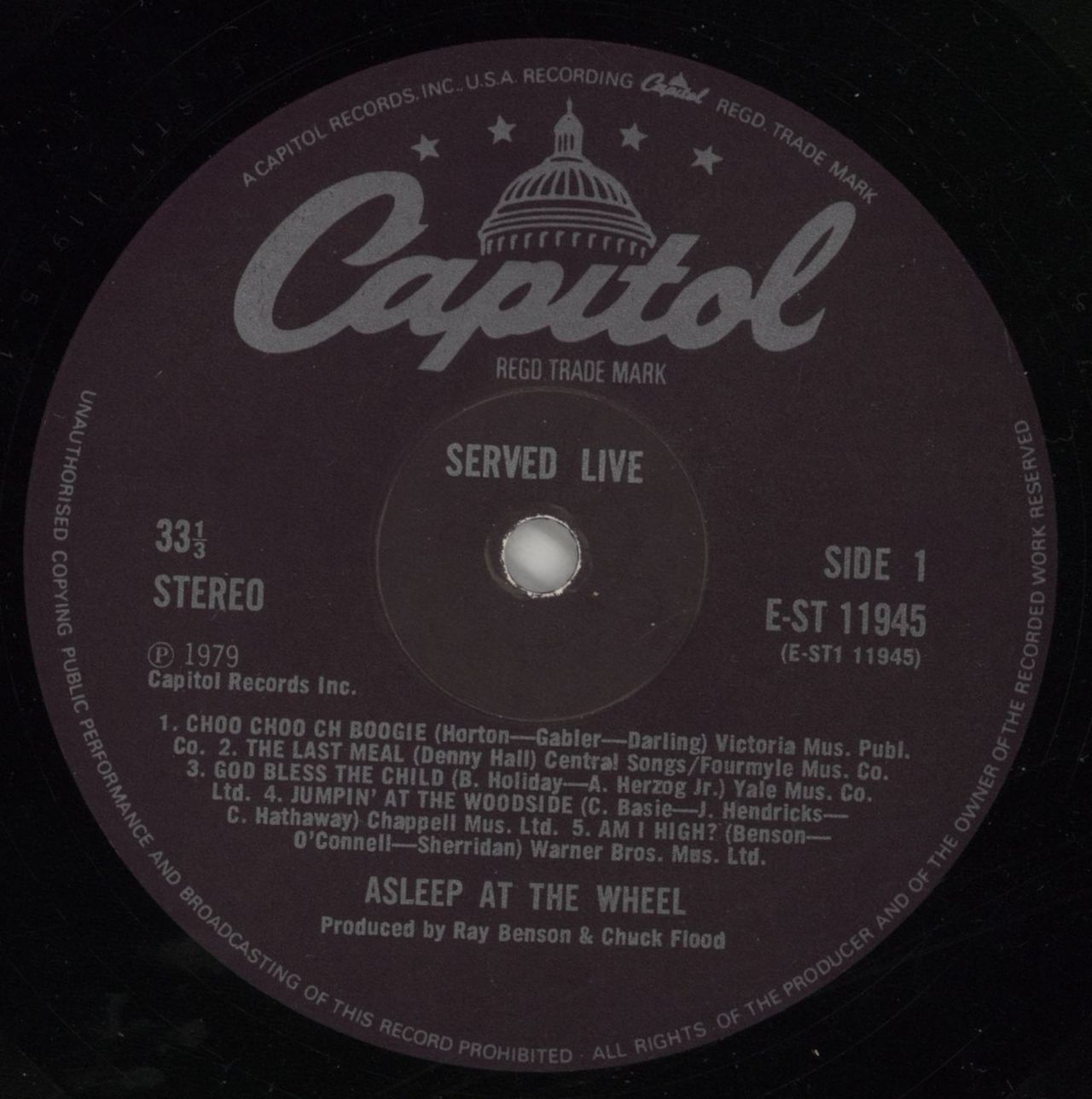 Asleep At The Wheel Served Live UK Vinyl LP