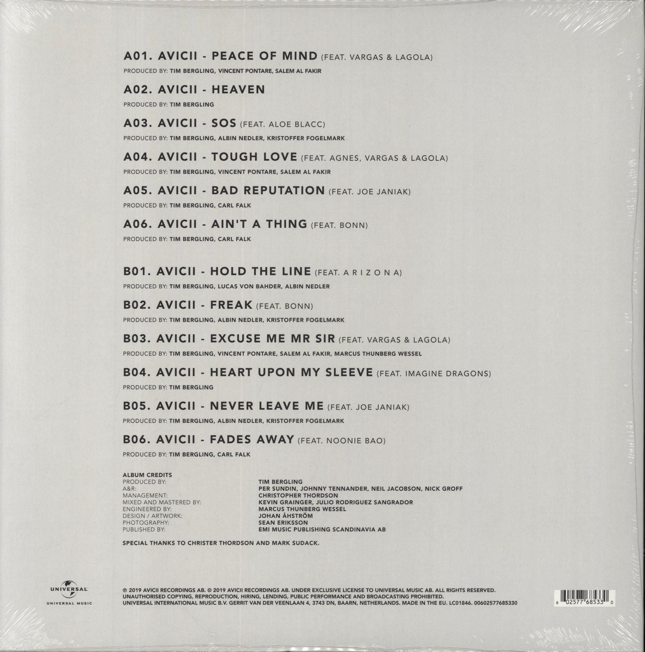 Avicii Tim - Sealed UK Vinyl LP