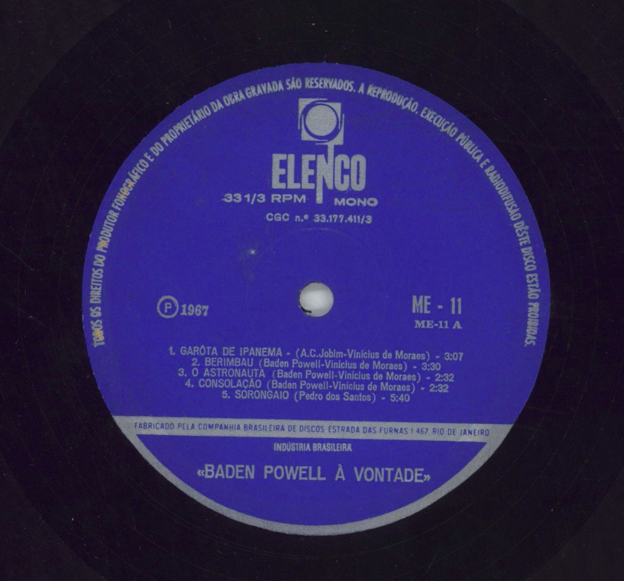 Baden Powell À Vontade Brazilian Vinyl LP