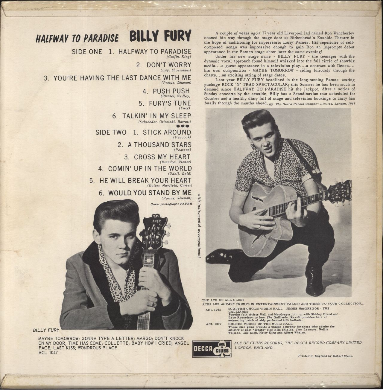 Billy Fury Halfway To Paradise UK Vinyl LP