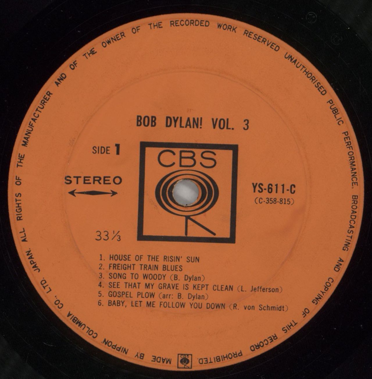Bob Dylan Bob Dylan Vol. 3 + Inner & Obi Japanese Vinyl LP