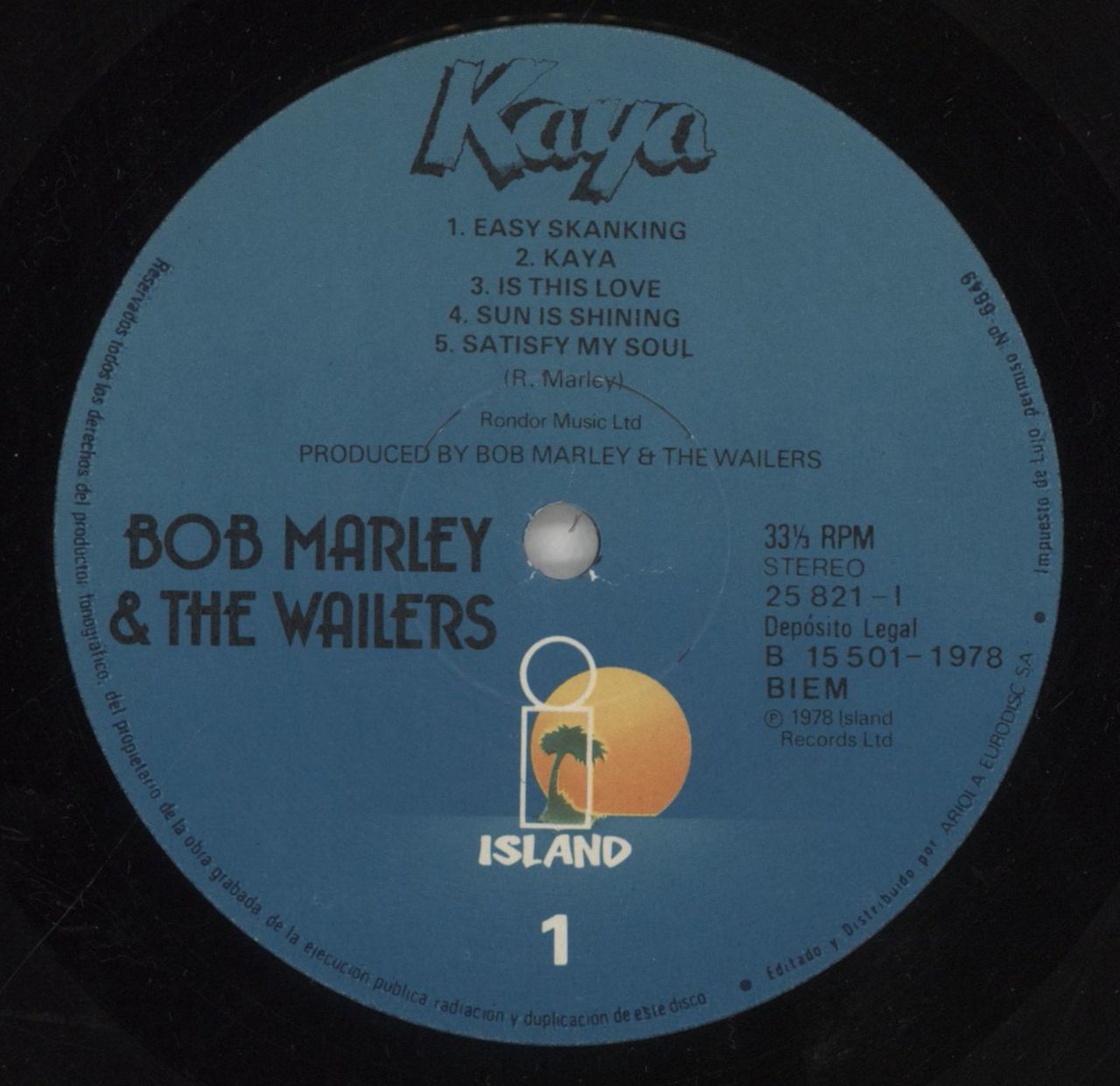 Bob Marley & The Wailers Kaya Spanish Vinyl LP