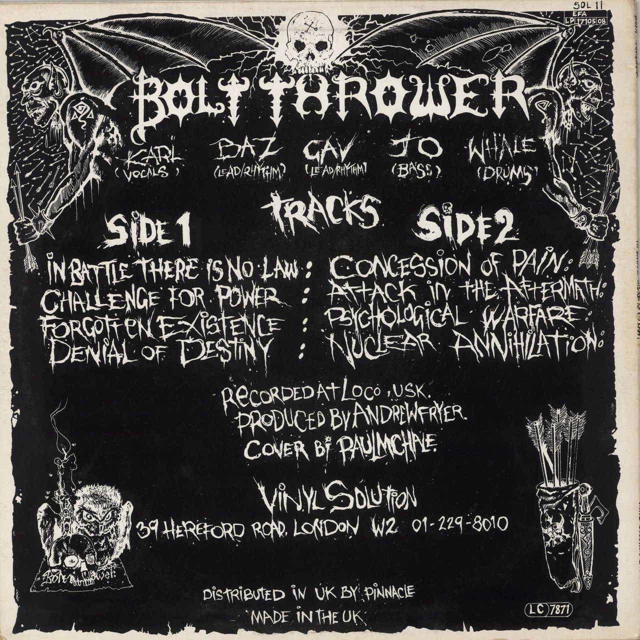 Bolt Thrower In Battle There Is No Law - 1st - EX UK Vinyl LP