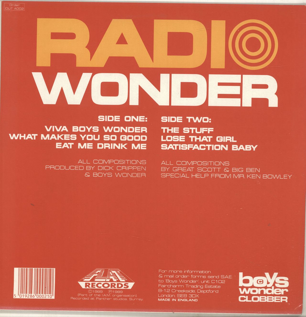 Boys Wonder Radio Wonder UK Vinyl LP