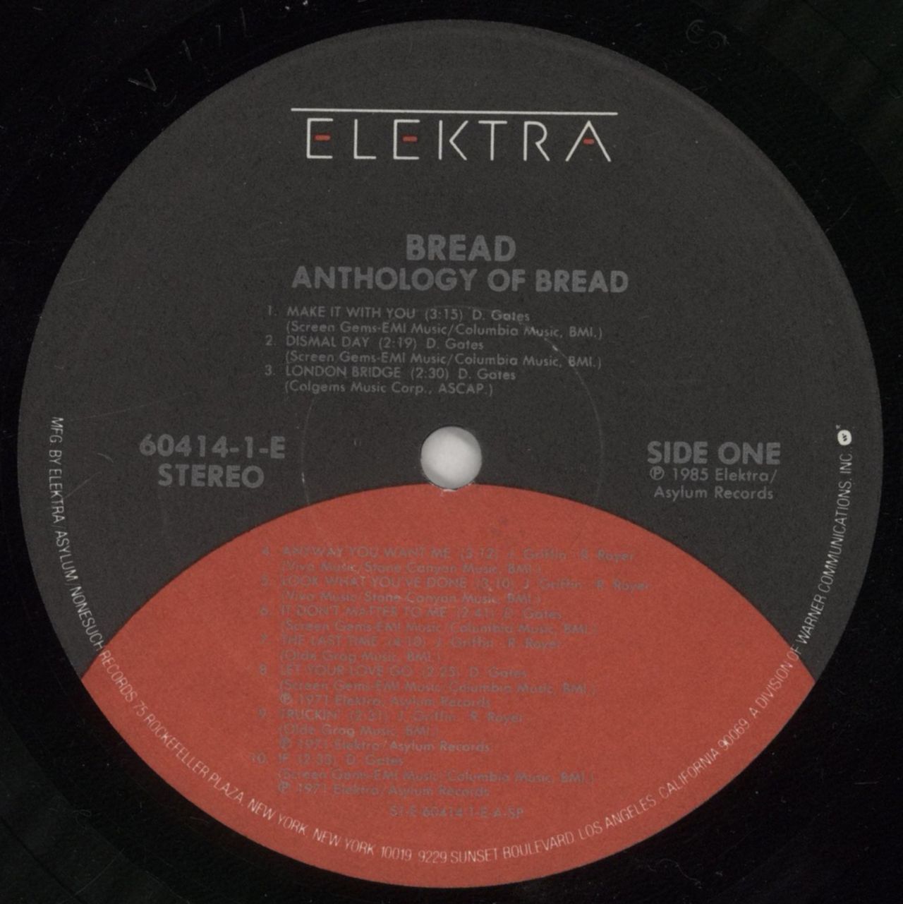 Bread Anthology Of Bread US Vinyl LP