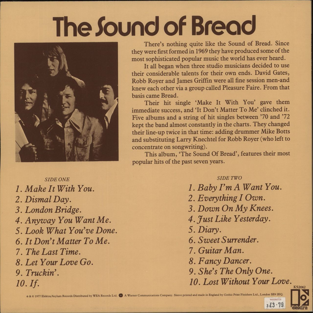 Bread The Sound Of Bread - 2nd UK Vinyl LP