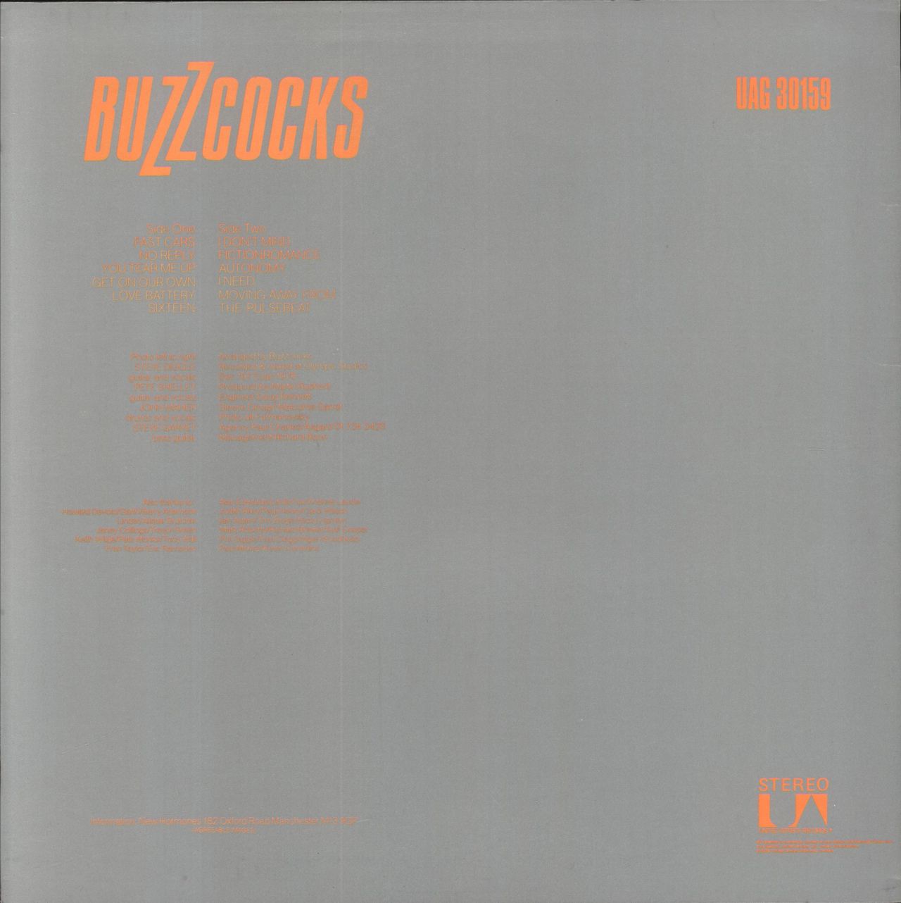 Buzzcocks Another Music In a Different Kitchen + Bag UK Vinyl LP