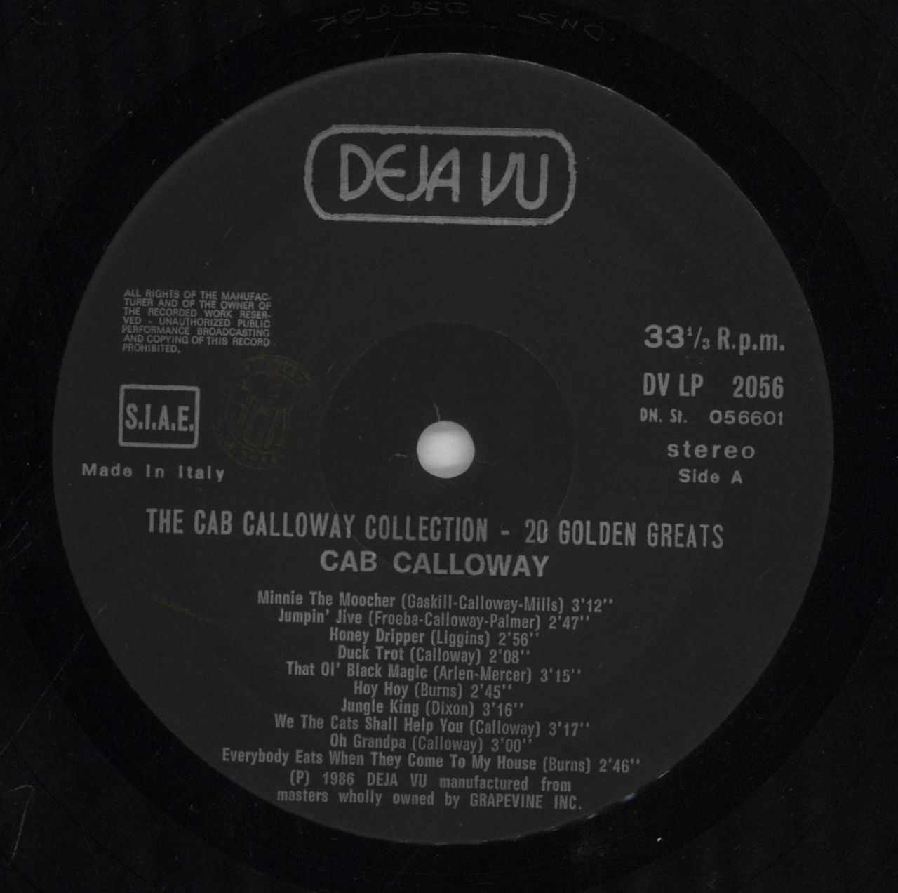 Cab Calloway The Cab Calloway Collection - 20 Golden Greats Italian Vinyl LP