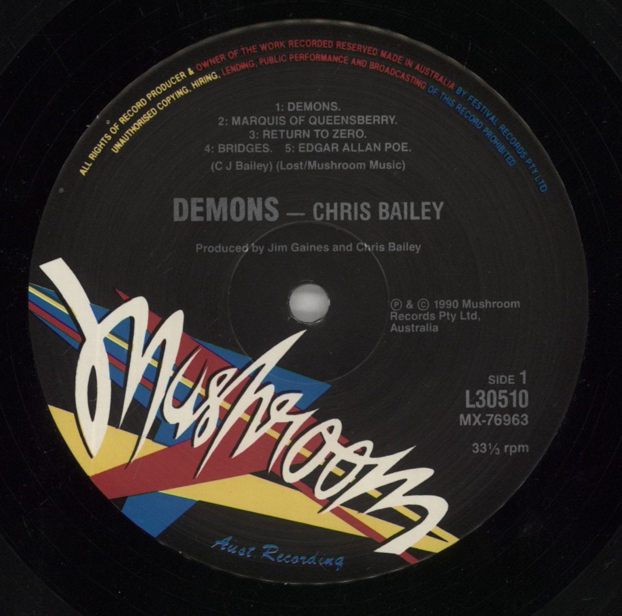 Chris Bailey Demons Australian Vinyl LP