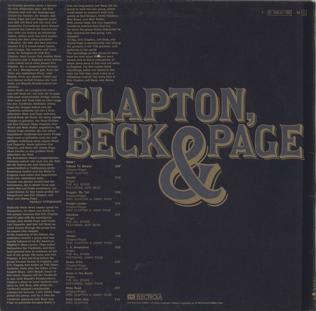 Clapton, Beck & Page Clapton Beck & Page German Vinyl LP
