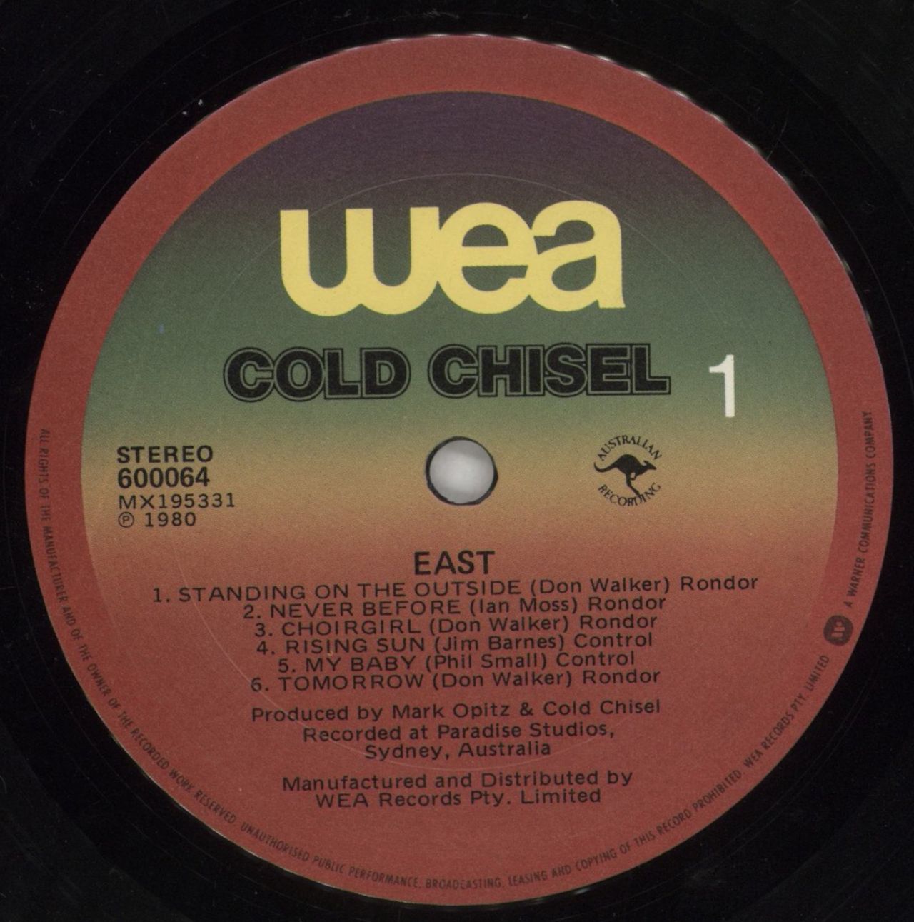 Cold Chisel East Australian Vinyl LP