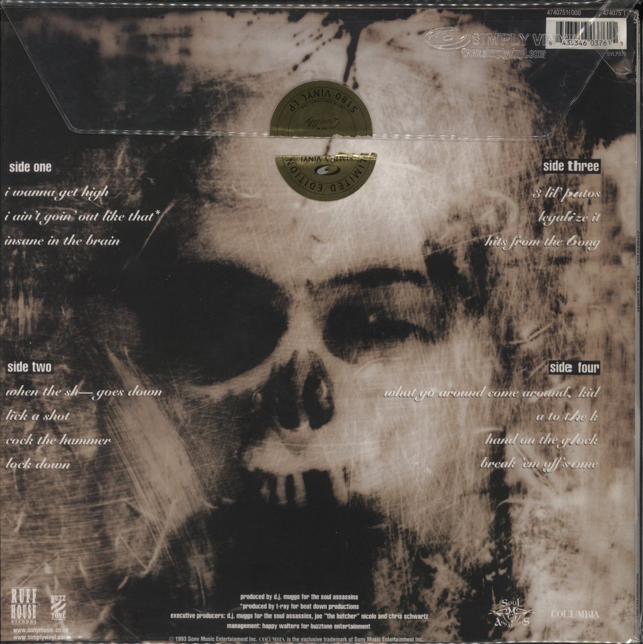 Cypress Hill Black Sunday - 180gm UK 2-LP vinyl set