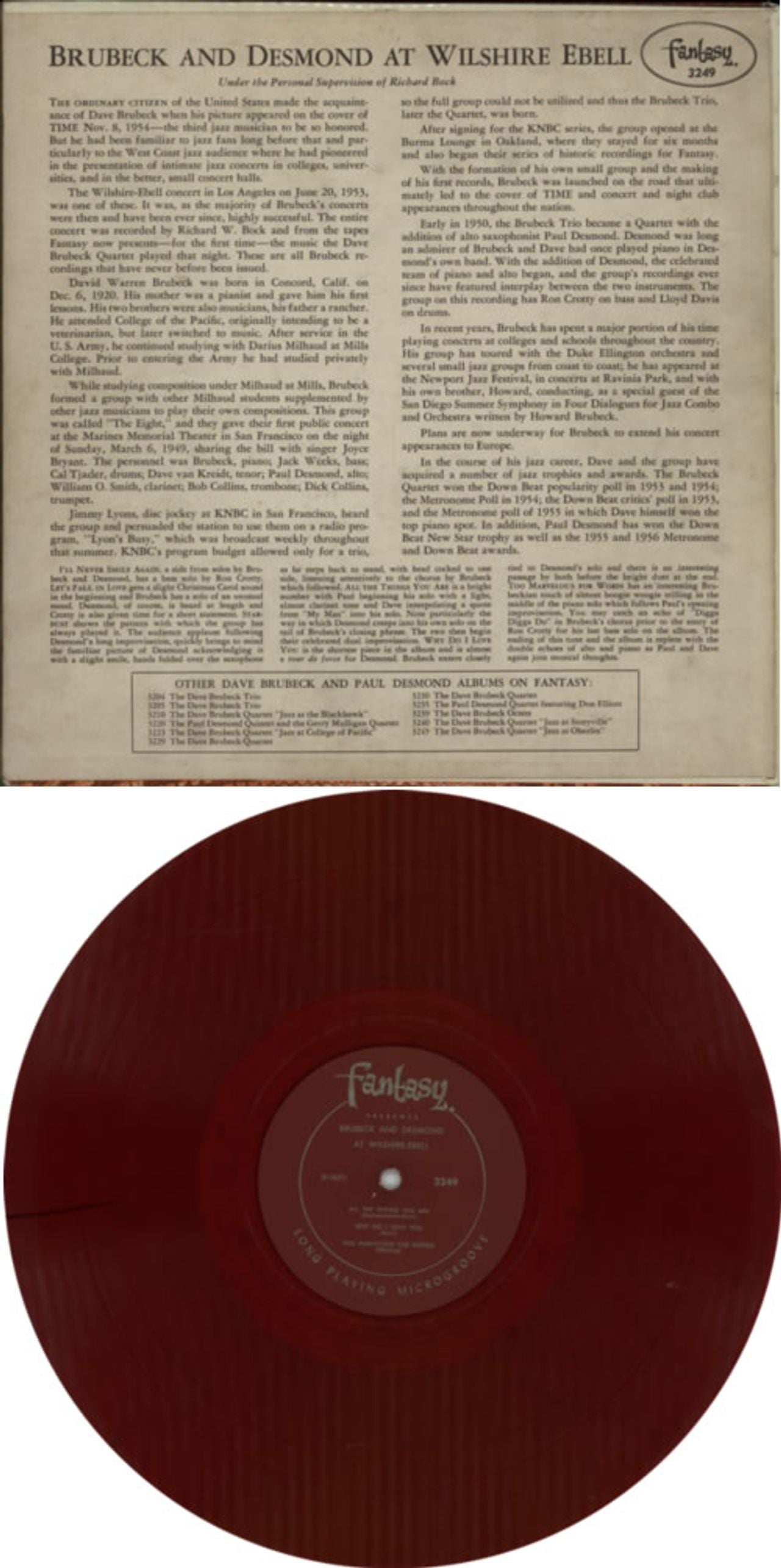 Dave Brubeck At Wilshire-Ebell - Red Vinyl US Vinyl LP