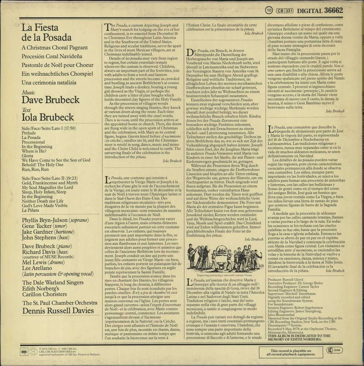 Dave Brubeck La Fiesta De La Posada Dutch Vinyl LP