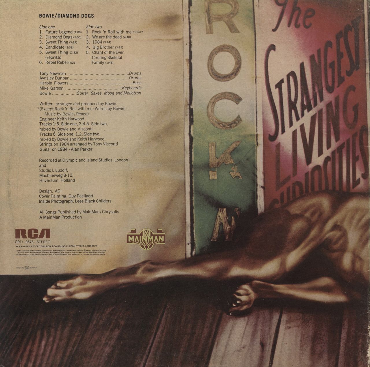 David Bowie Diamond Dogs Italian Vinyl LP
