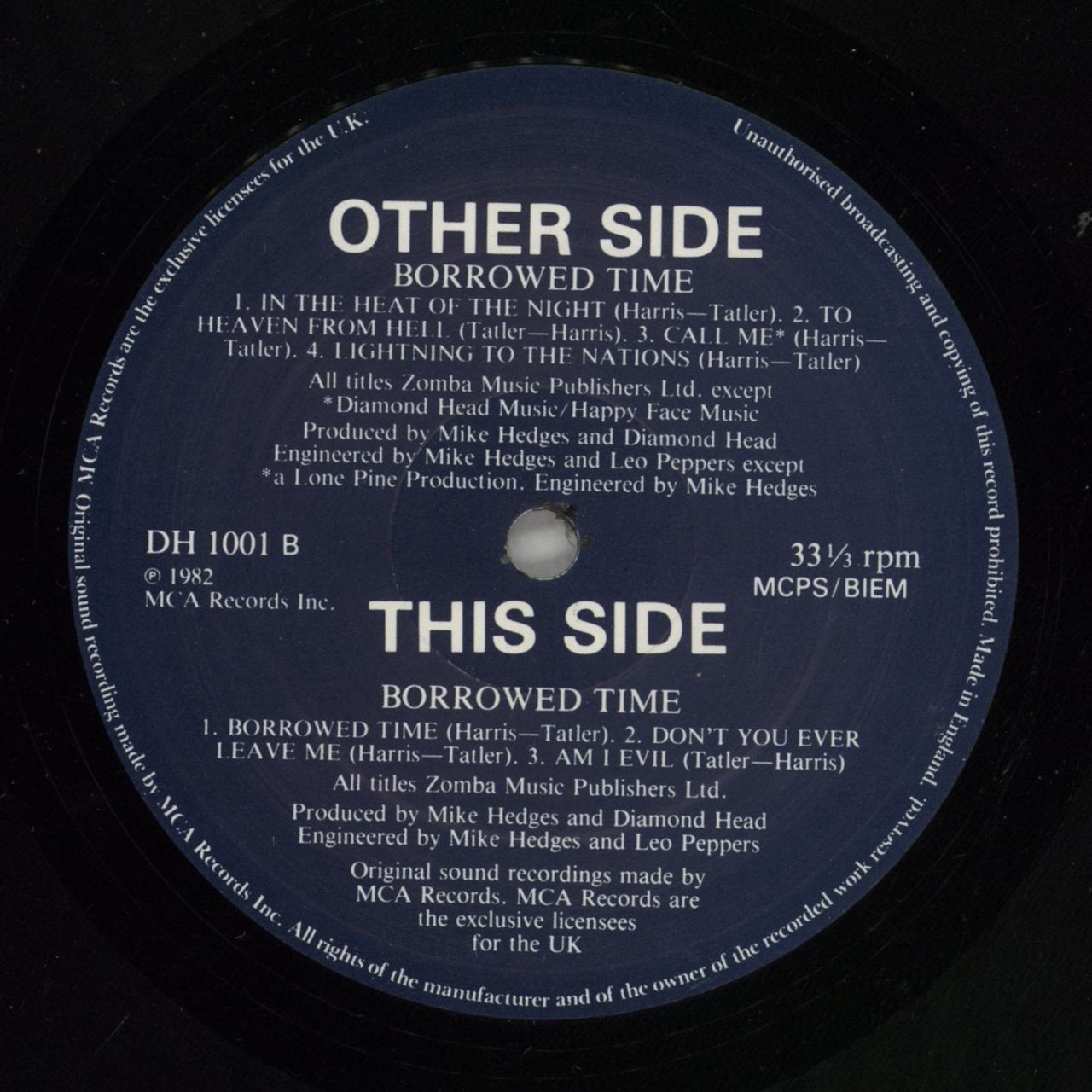 Diamond Head Borrowed Time + Poster UK Vinyl LP
