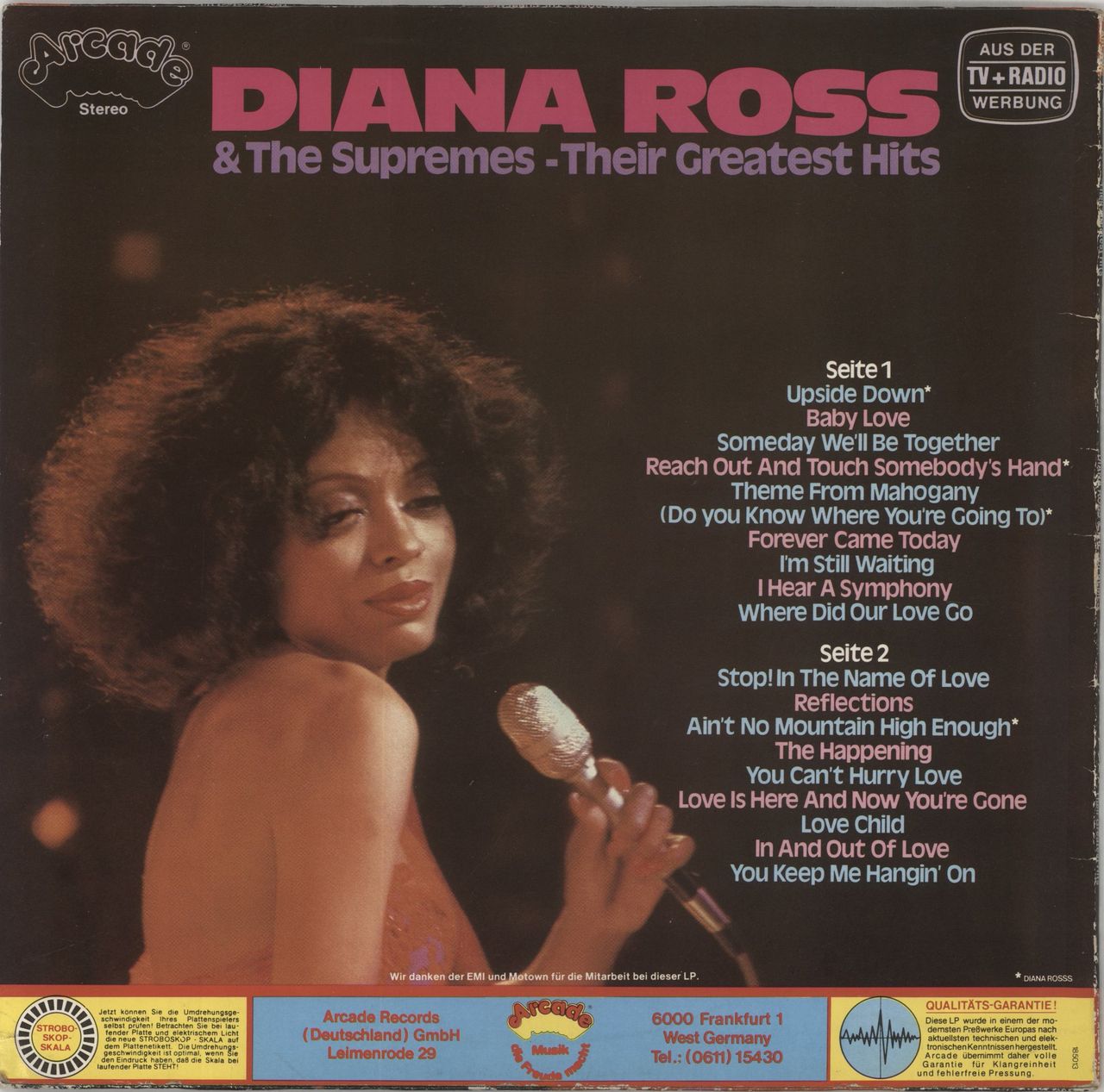 Diana Ross & The Supremes Their Greatest Hits German Vinyl LP