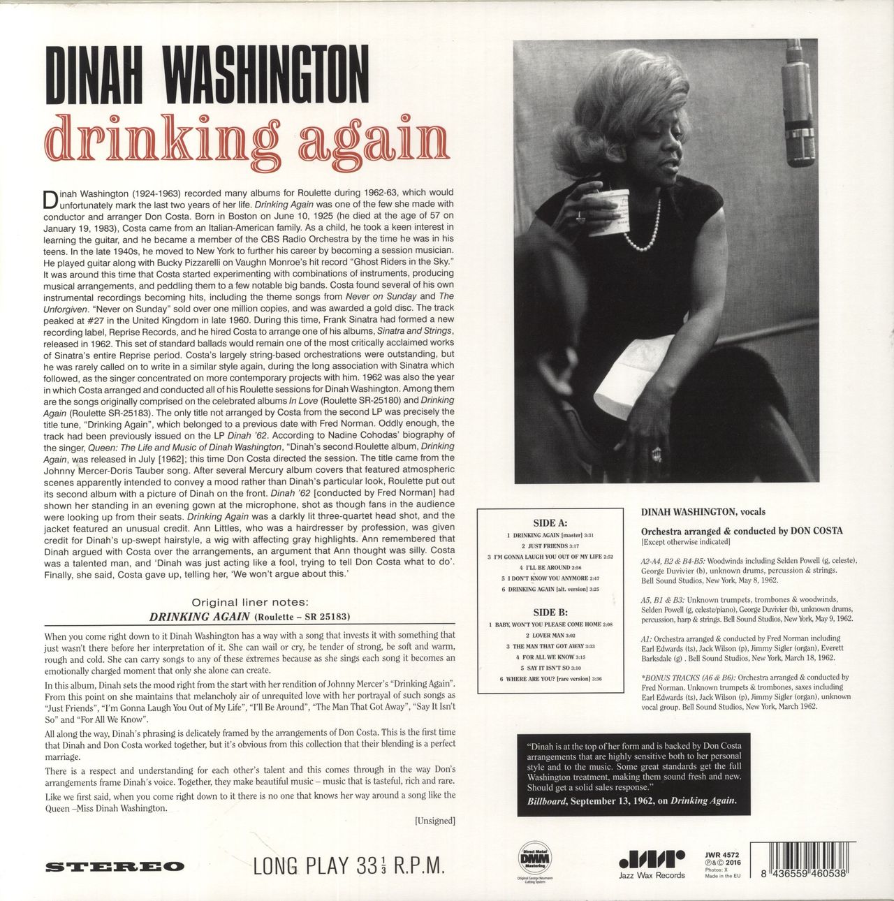 Dinah Washington Drinking Again - 180gm Vinyl UK Vinyl LP