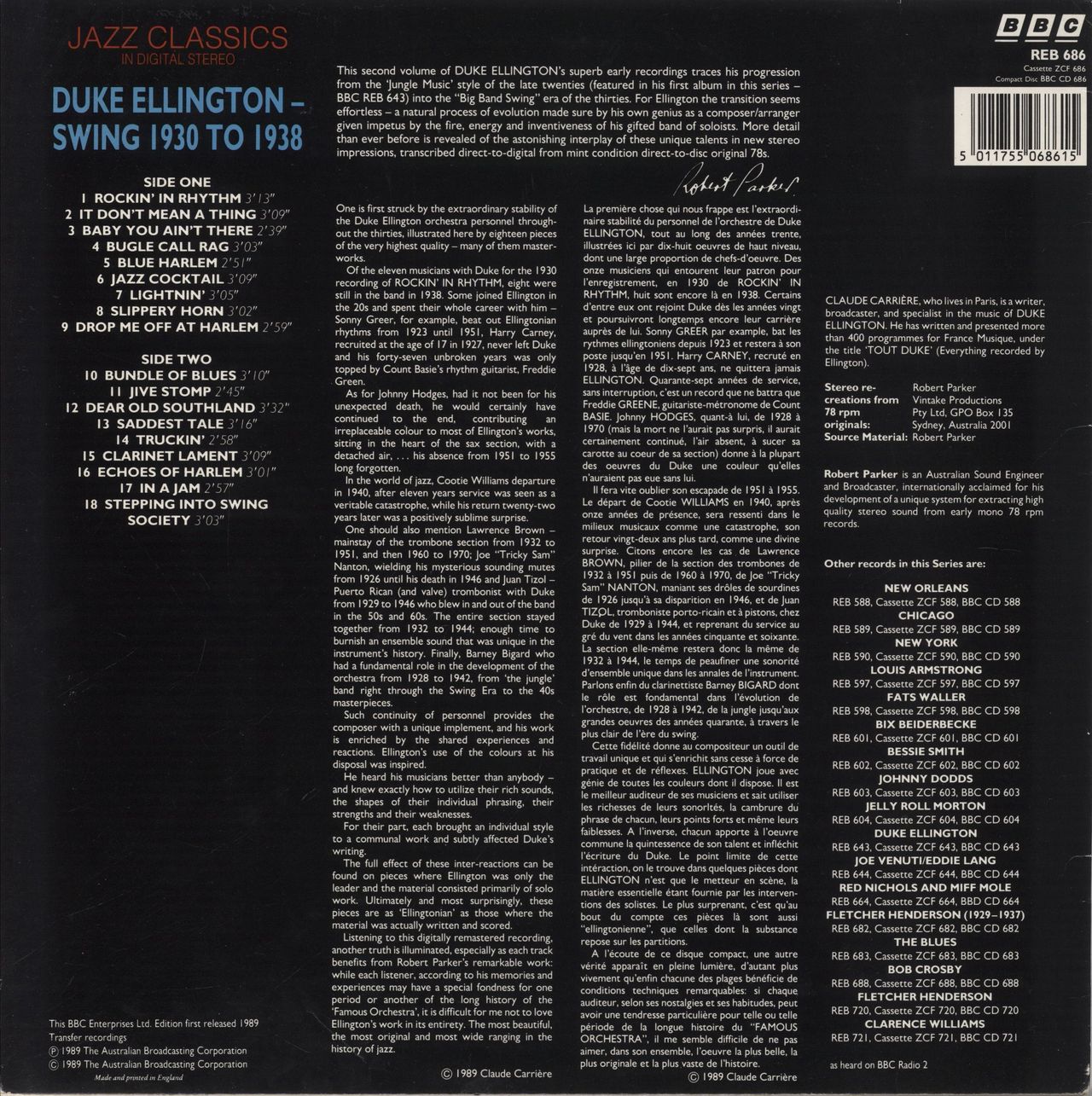 Duke Ellington Swing 1930 To 1938 UK Vinyl LP