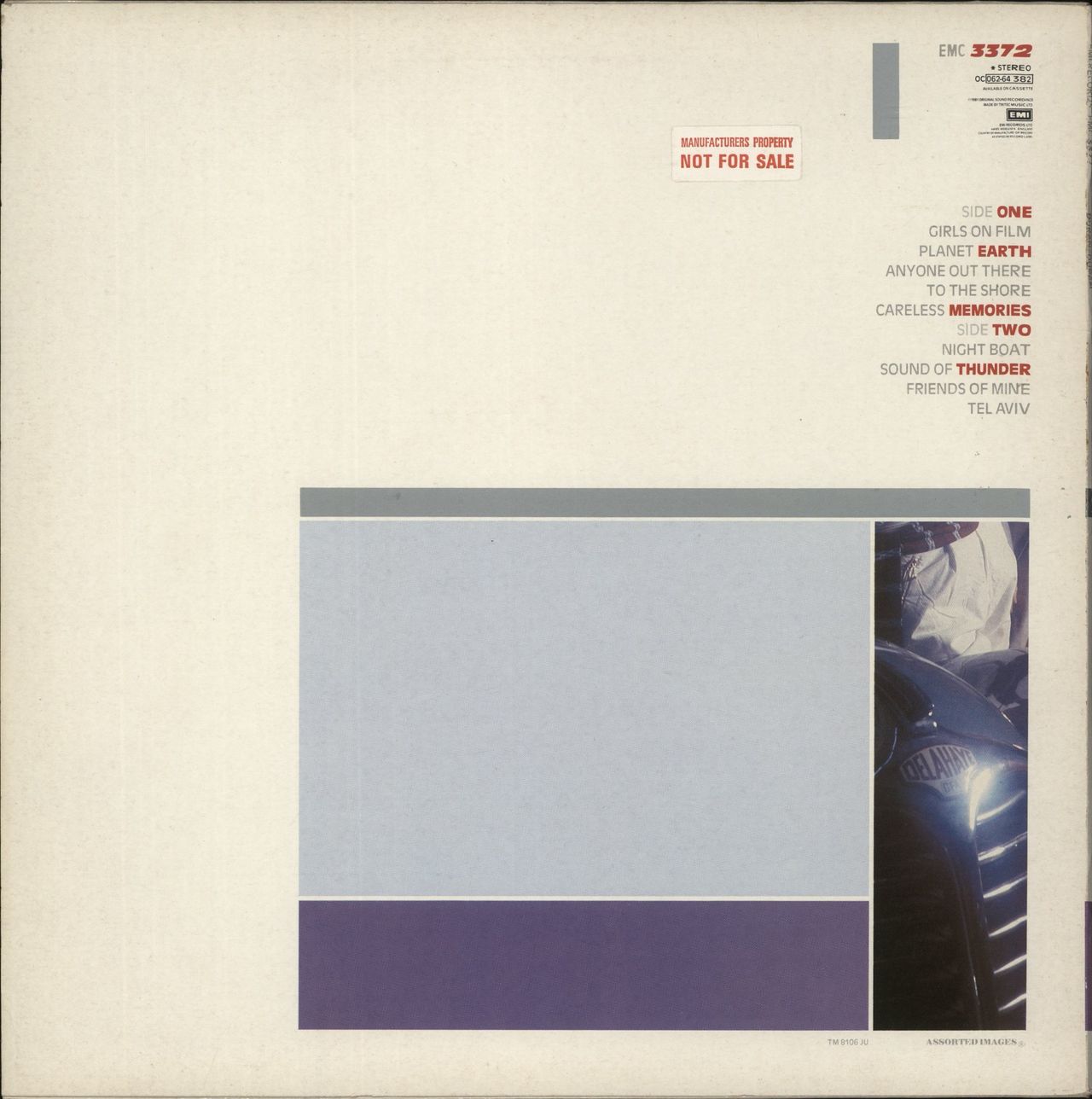 Duran Duran Duran Duran - Factory Sample sticker UK Vinyl LP