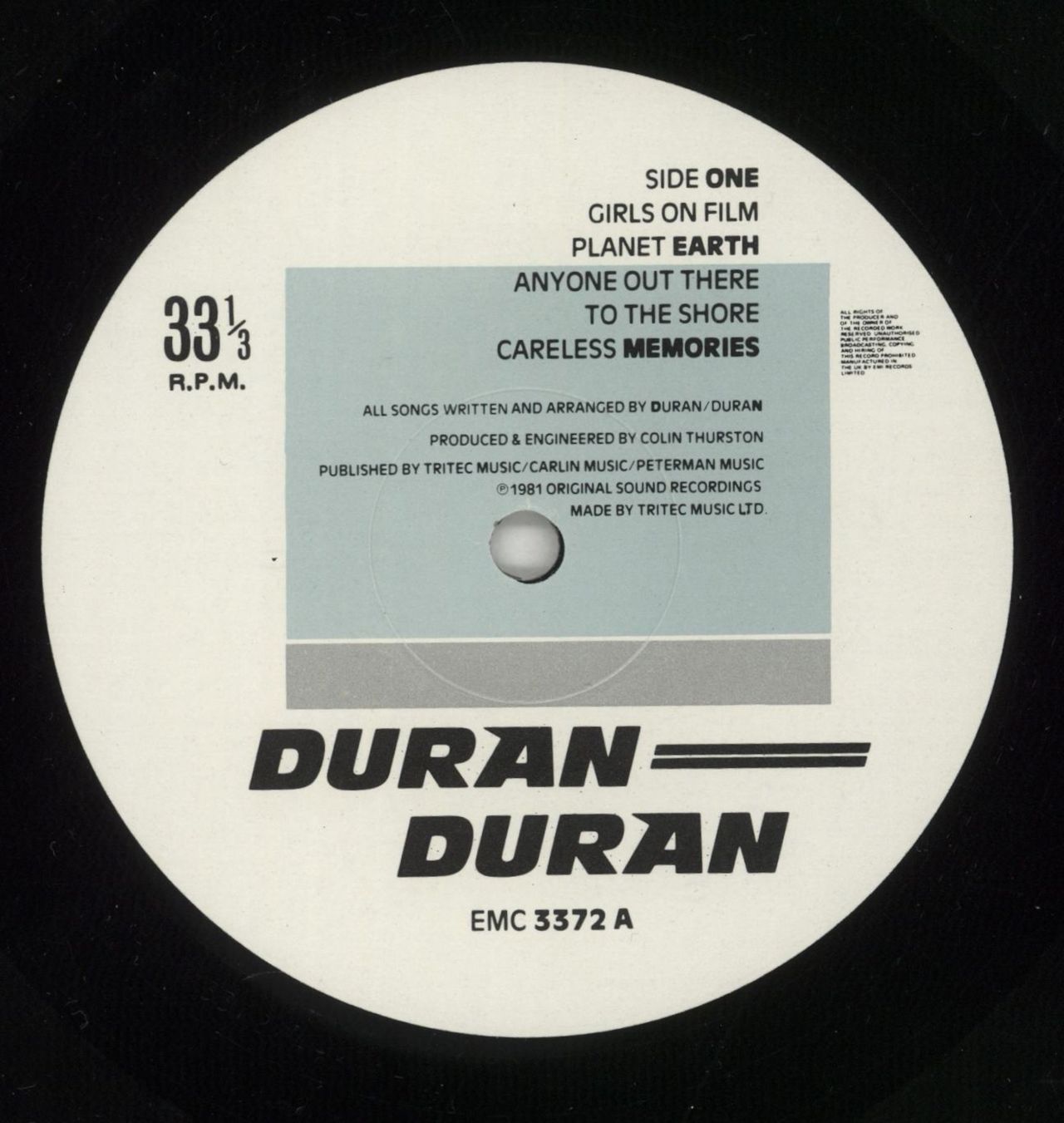 Duran Duran Duran Duran - Factory Sample sticker UK Vinyl LP