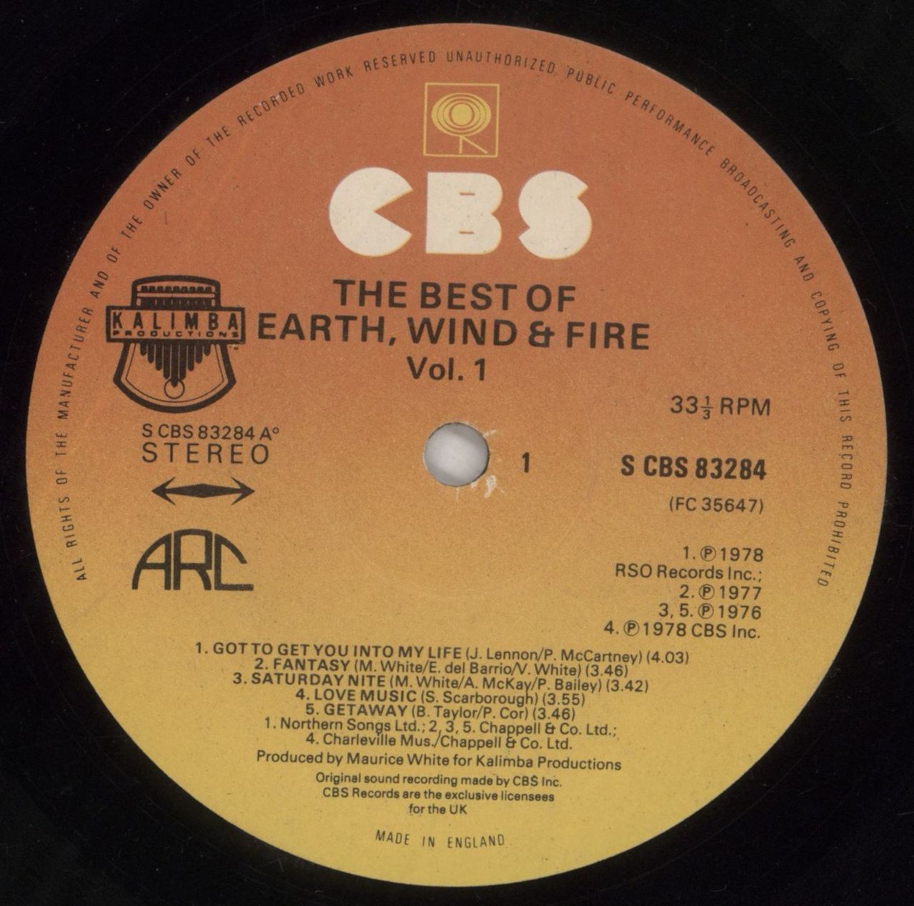 Earth Wind & Fire The Best Of Earth Wind & Fire Vol. 1 - EX UK Vinyl LP