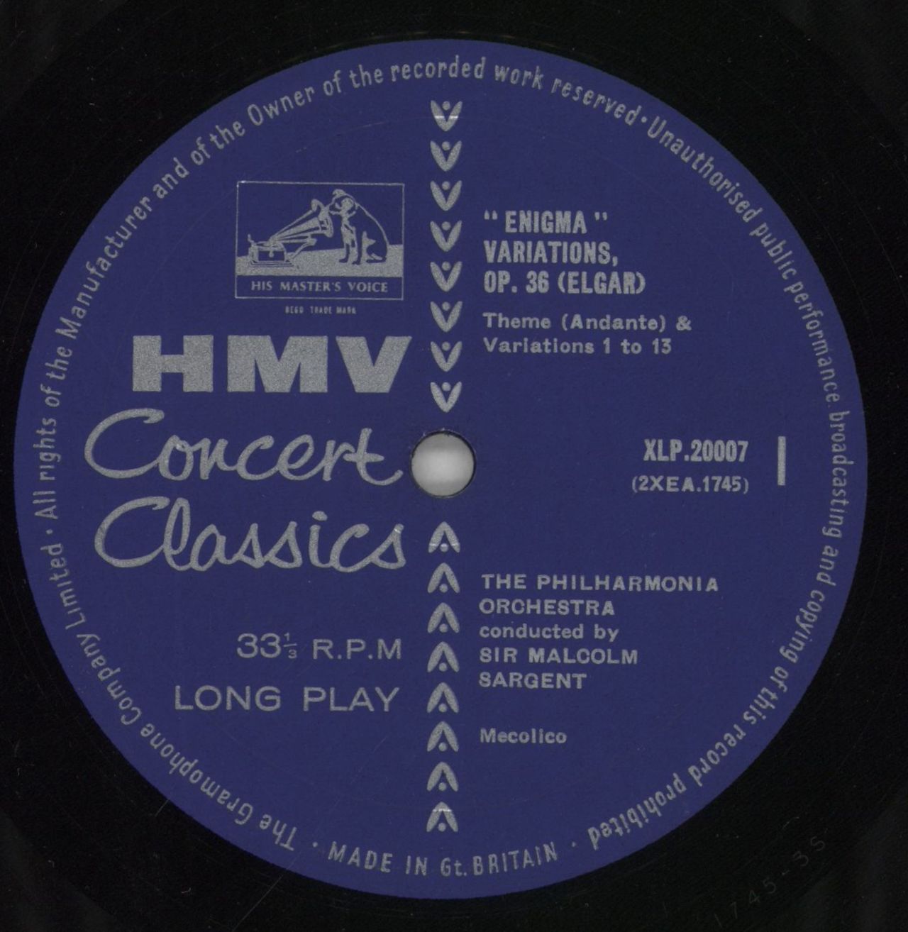 Edward Elgar Elgar: Enigma Variations / Williams: Fantasia On A Theme By Thomas Tallis UK Vinyl LP