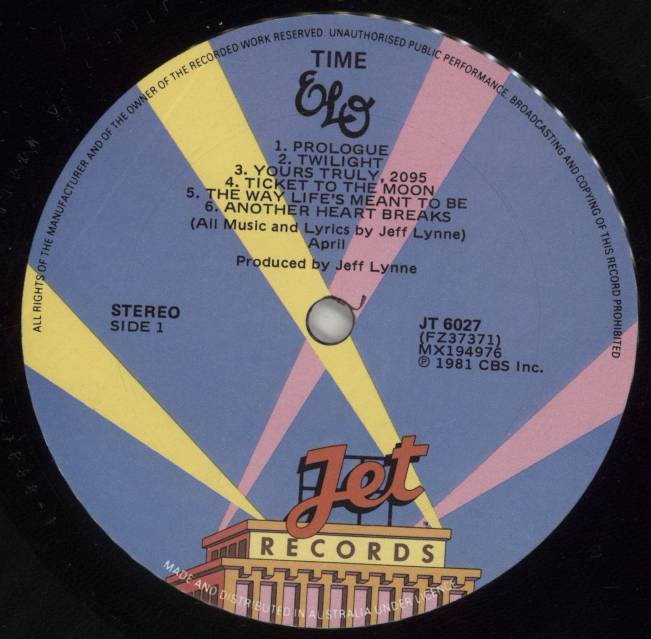 Electric Light Orchestra Time Australian Vinyl LP
