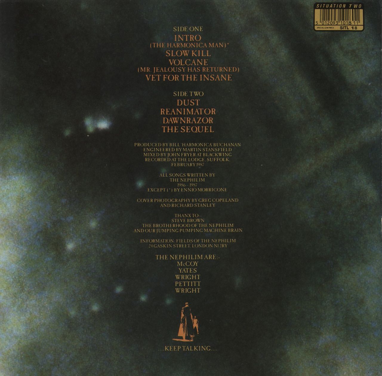 Fields Of The Nephilim Dawnrazor UK Vinyl LP