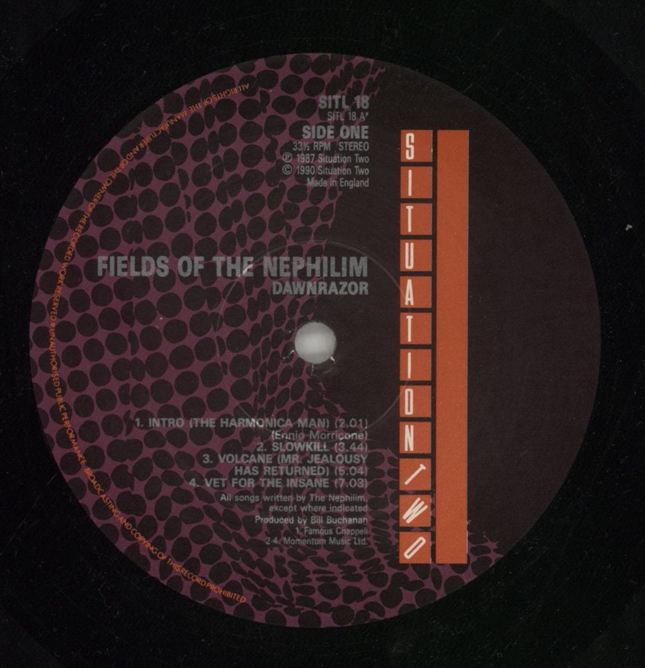 Fields Of The Nephilim Dawnrazor UK Vinyl LP