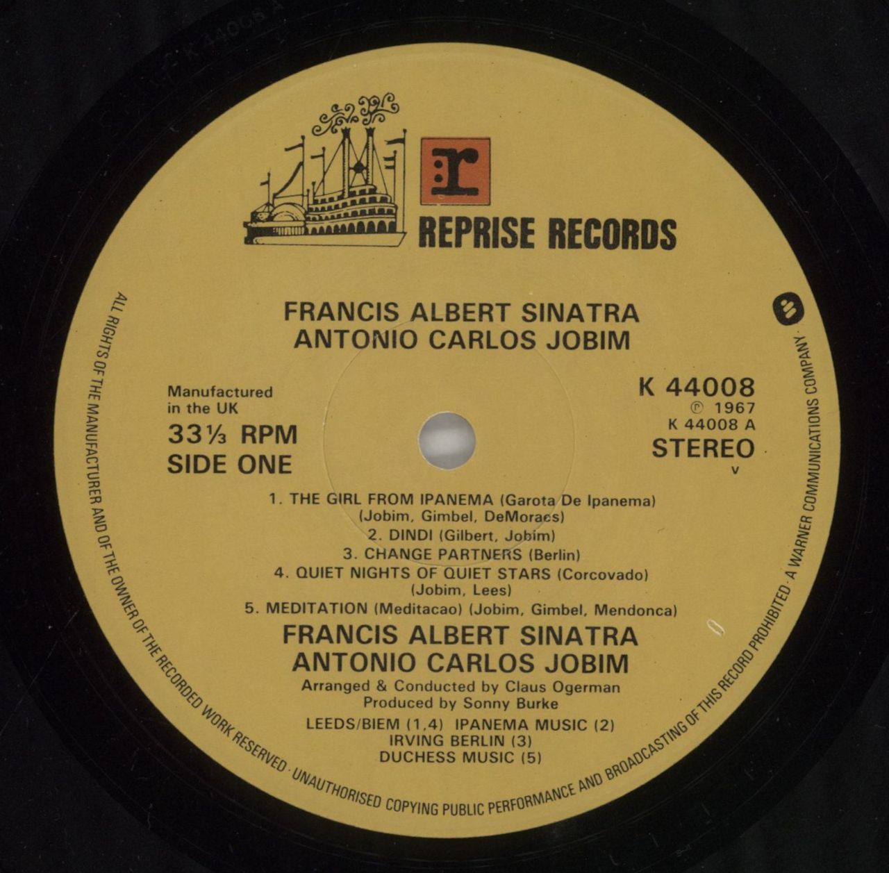 Frank Sinatra Francis Albert Sinatra & Anton Carlos Jobim UK Vinyl LP