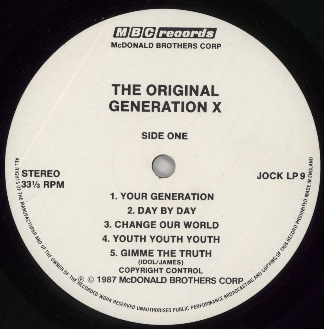 Generation X The Original Generation X UK Vinyl LP