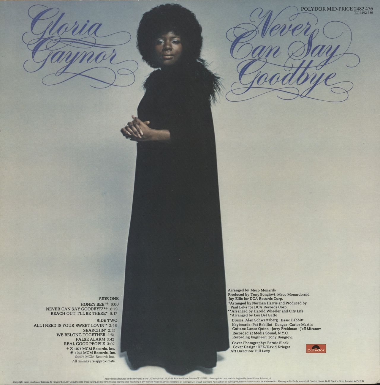 Gloria Gaynor Never Can Say Goodbye UK Vinyl LP