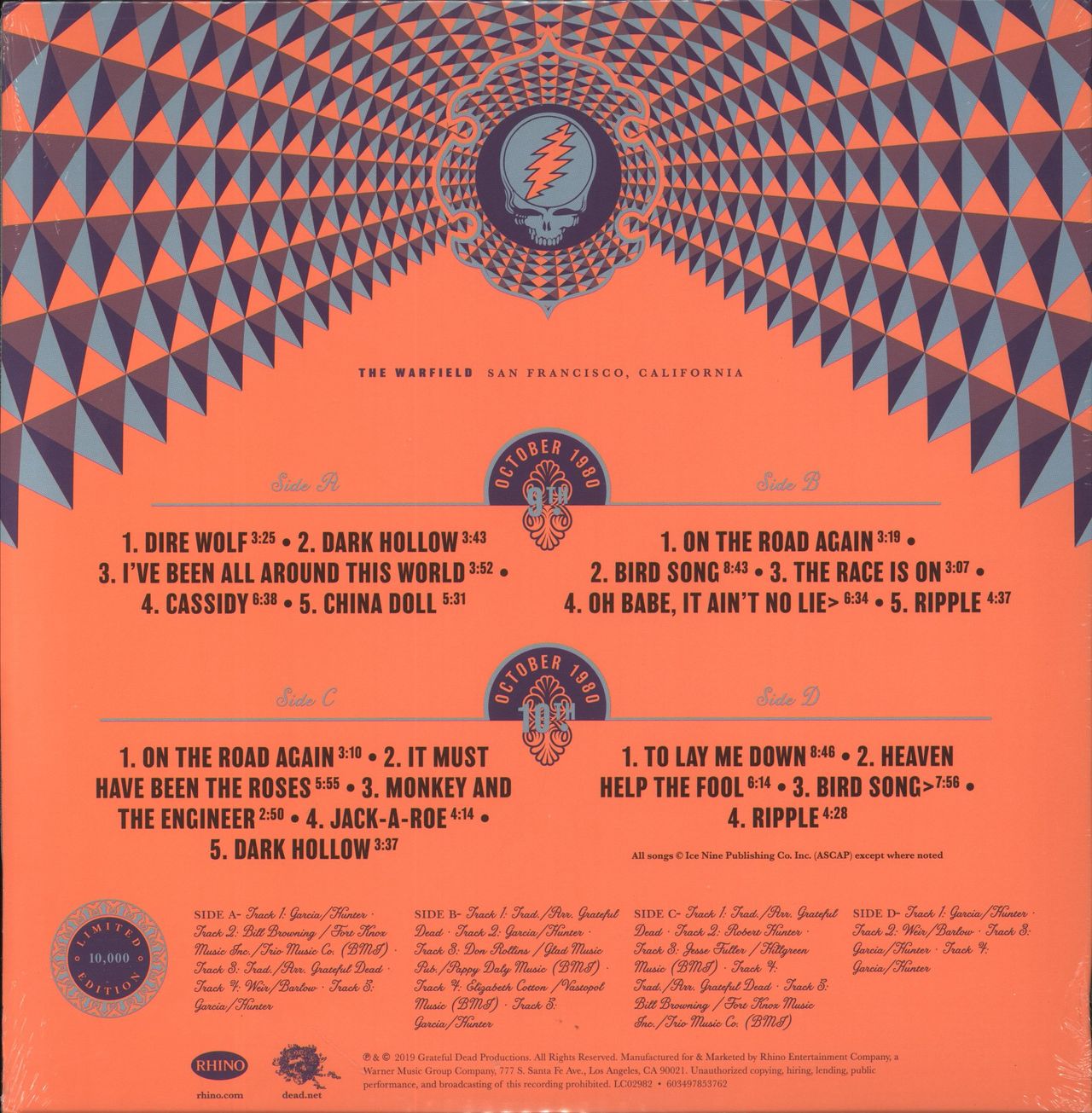 Grateful Dead The Warfield, San Francisco - RSD 2019 - Sealed EX US 2-LP vinyl set