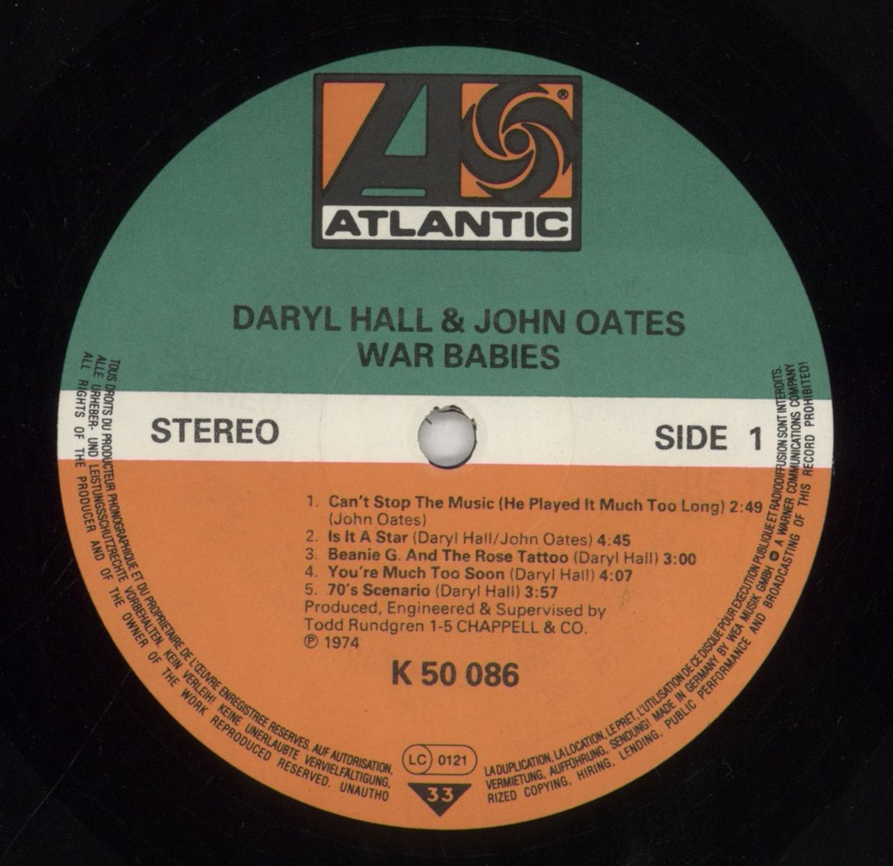 Hall & Oates War Babies German Vinyl LP