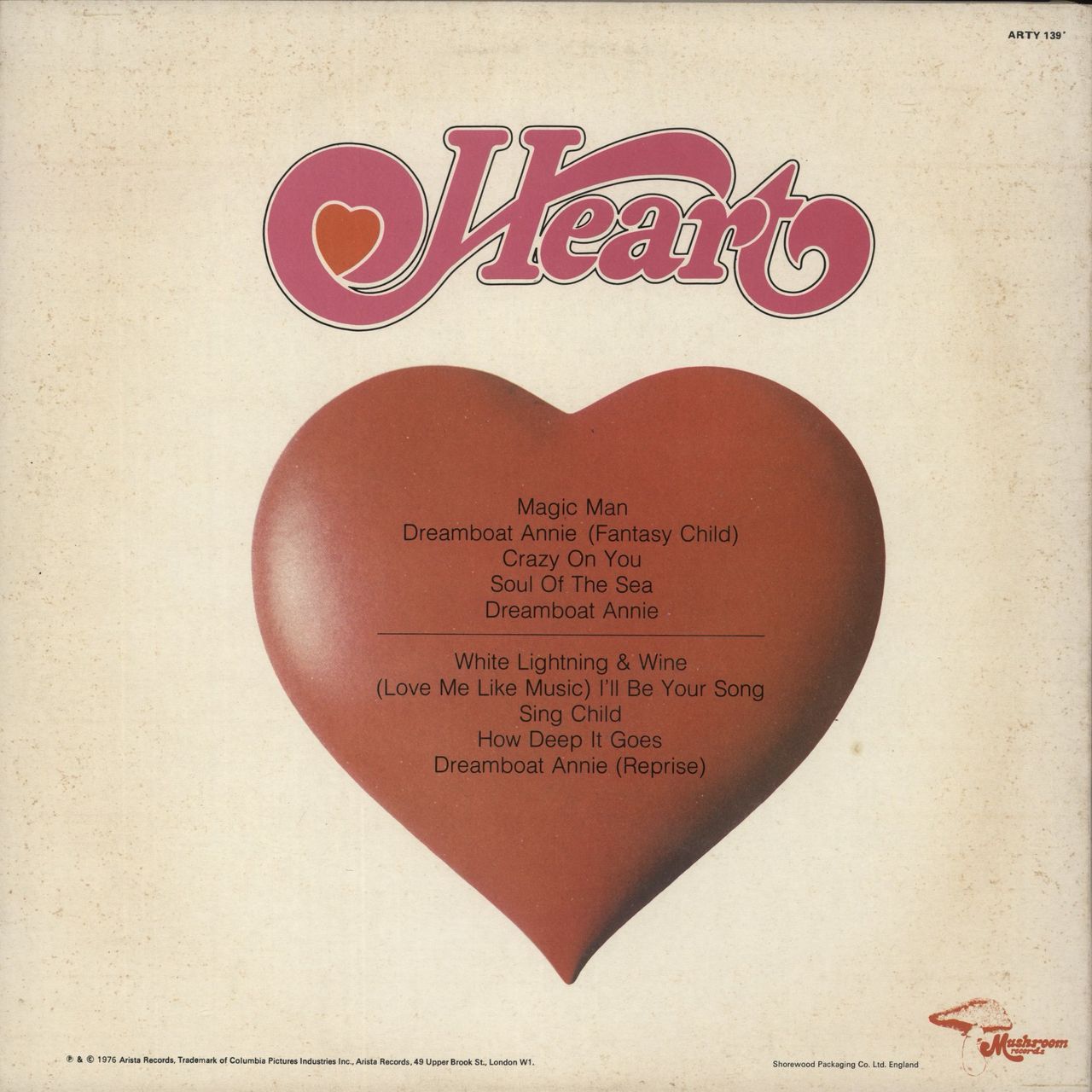 Heart Dreamboat Annie UK Vinyl LP