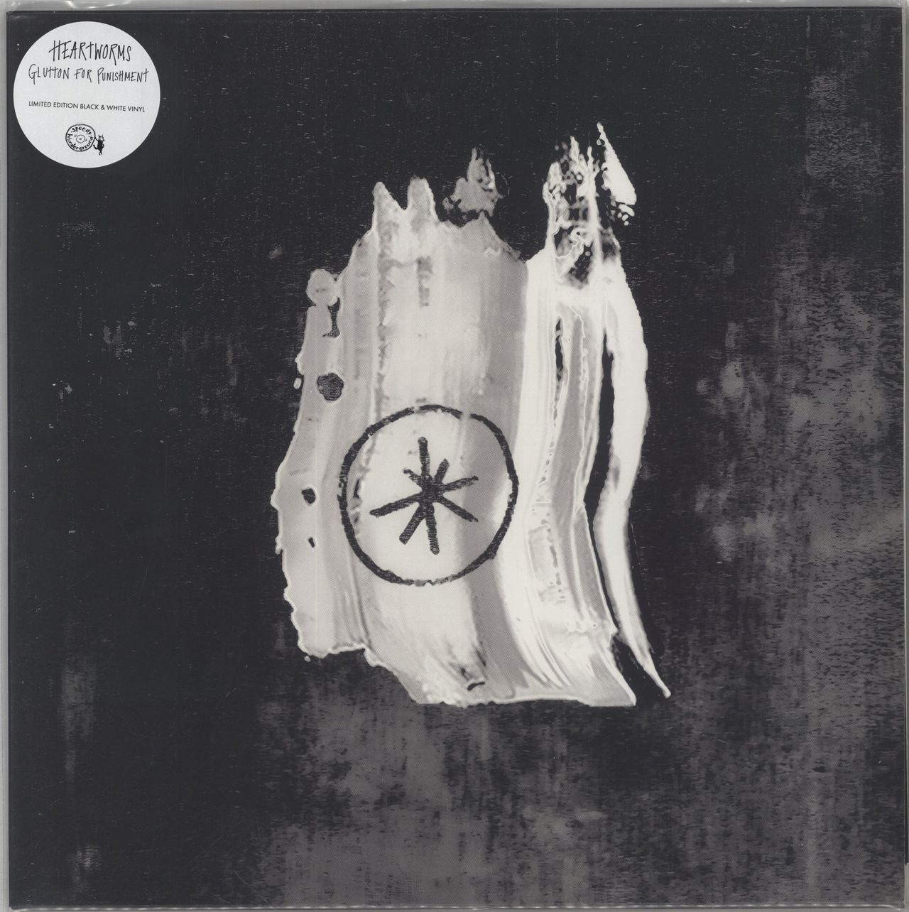 Heartworms Glutton For Punishment - Black & White Split Vinyl UK Vinyl LP