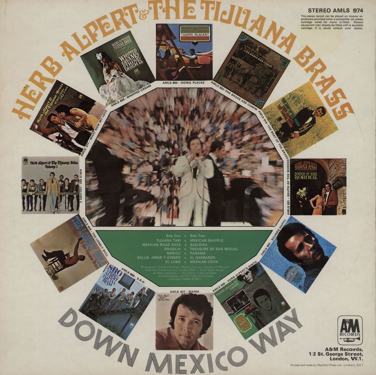 Herb Alpert Down Mexico Way UK Vinyl LP