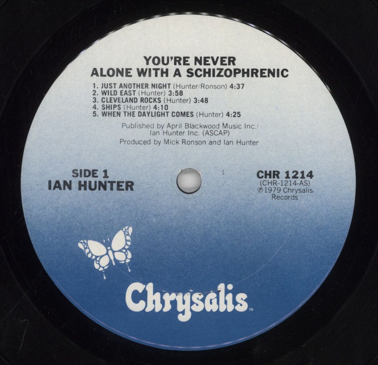 Ian Hunter You're Never Alone With A Schizophrenic - Autographed US Vinyl LP