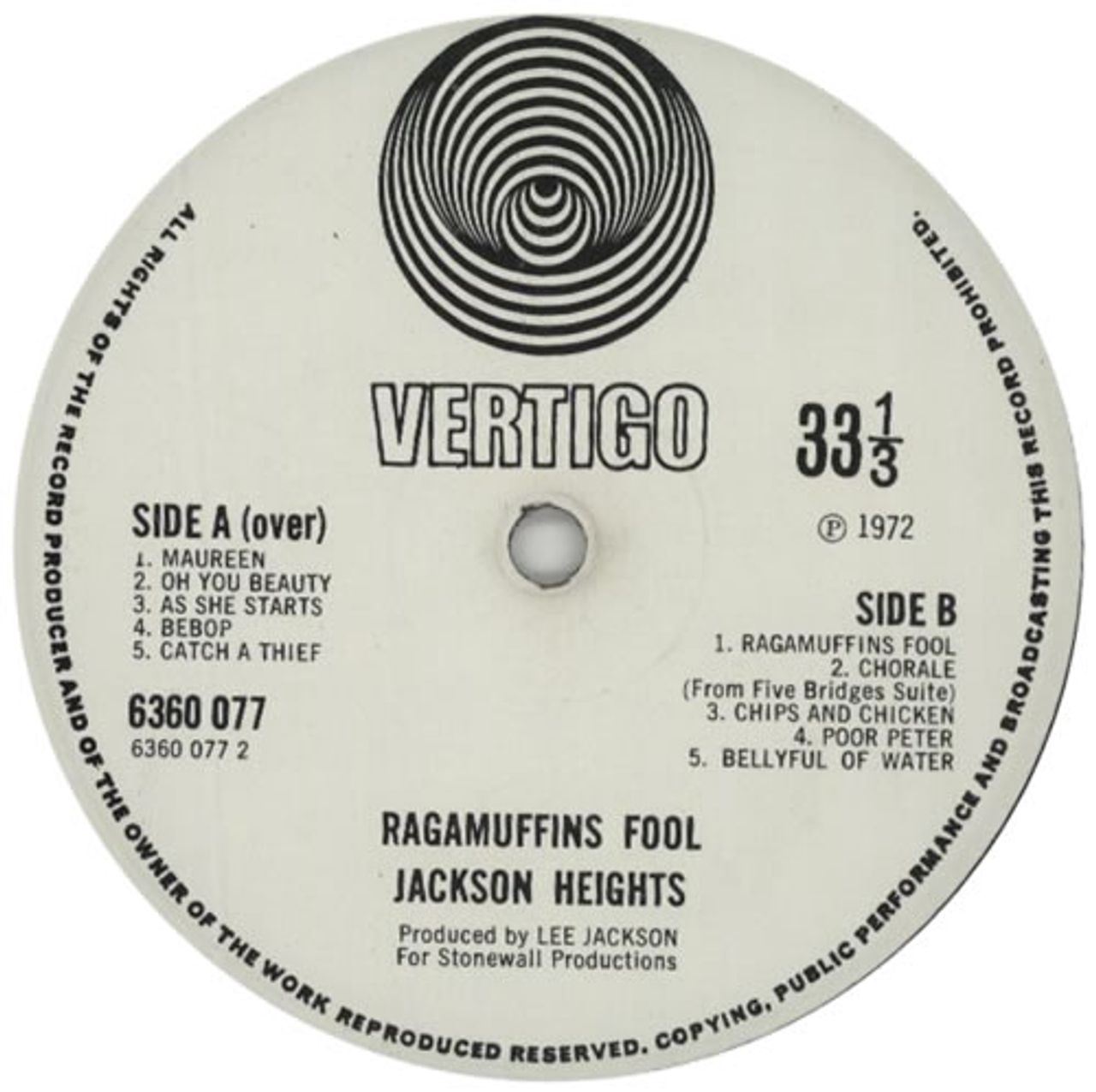 Jackson Heights Ragamuffins Fool UK Vinyl LP