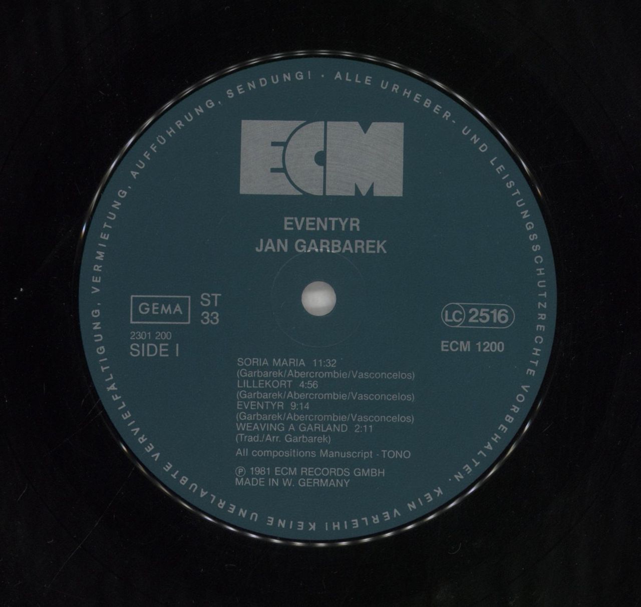 Jan Garbarek Eventyr German Vinyl LP