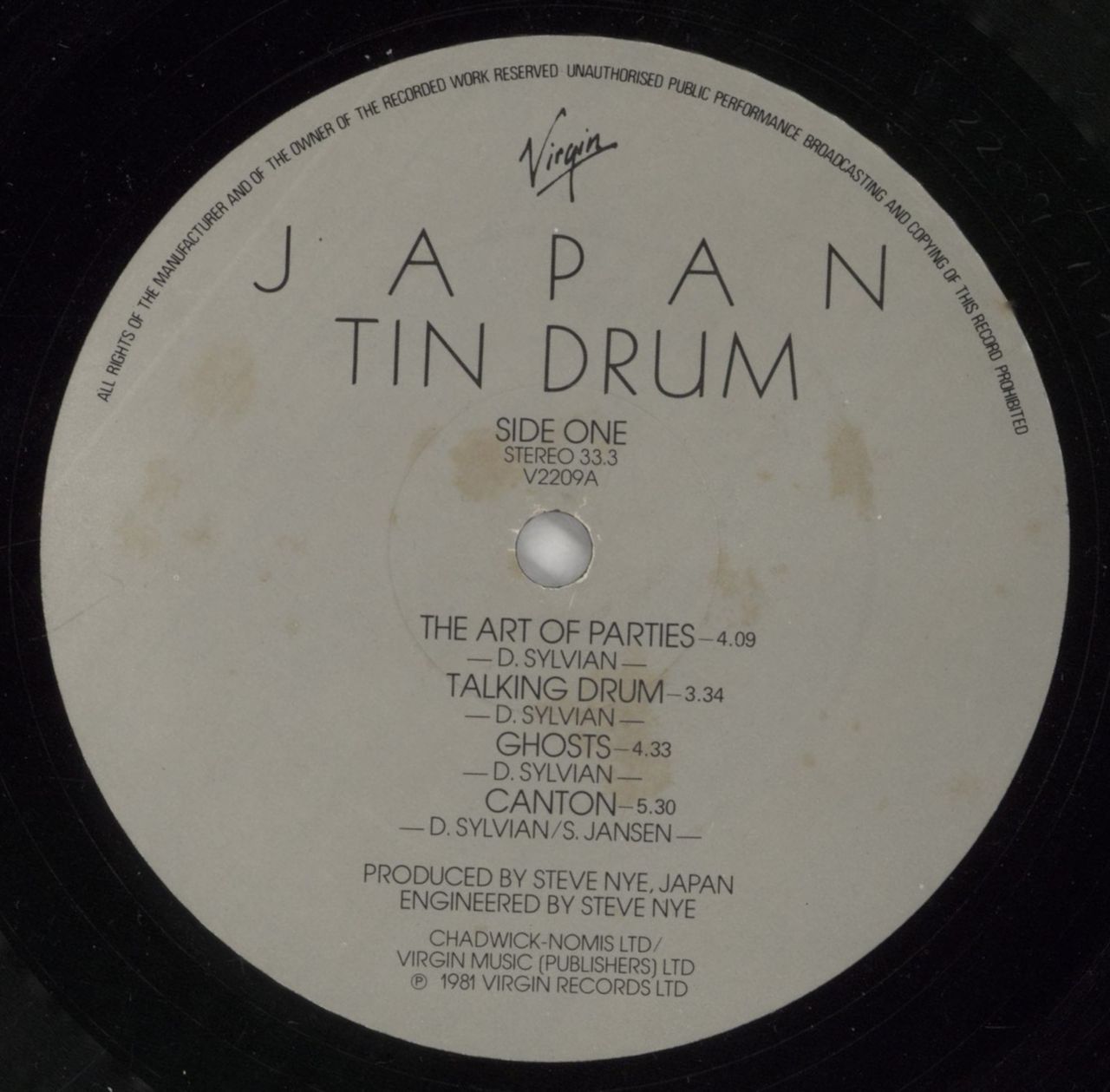 Japan Tin Drum + Poster + Stickered sleeve - VG UK Vinyl LP