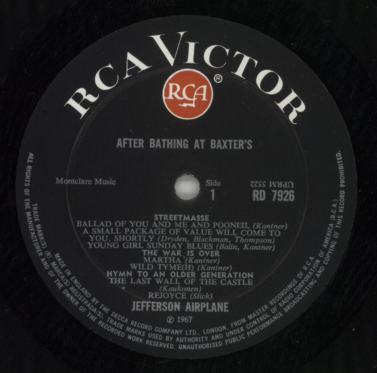 Jefferson Airplane After Bathing At Baxter's - Mono VG UK Vinyl LP