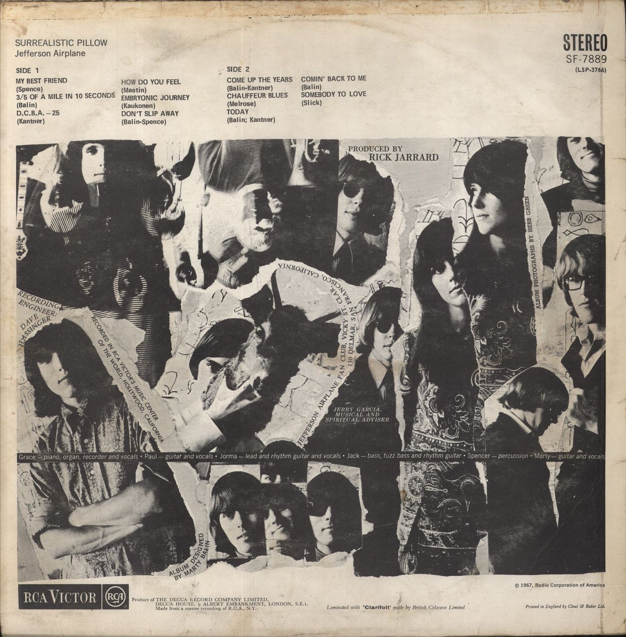 Jefferson Airplane Surrealistic Pillow - VG UK Vinyl LP